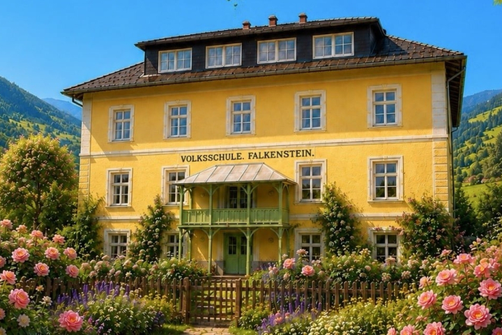 Foto der ehemaligen Volksschule in Falkenstein.